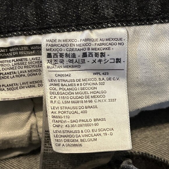 Mens Levis 501 Original Fit Denim Jeans SZ 40x30 Black Button Fly Stretch Modern - Picture 11 of 13